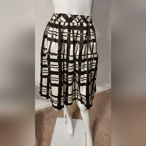 Maeve Brown and Cream A-Line Skirt
